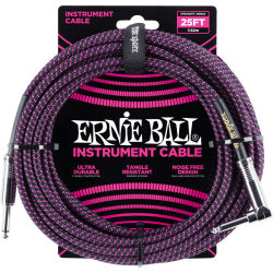 ERNIE BALL Jack/jack coudé 7,62m noir et violet