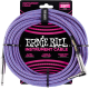 ERNIE BALL Cables instrument gaine tissee jack/jack coudé7,62m violet