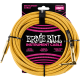 ERNIE BALL Cables instrument gaine tissee jack/jack coudé7,62m doré
