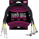 ERNIE BALL Cables instrument patch pack de 3 - droit/coudé - 46cm noir