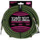 ERNIE BALL Cables instrument gaine tissée jack/jack coudé 3m noir/vert