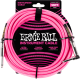 ERNIE BALL Cables instrument gaine tissée jack/jack coudé 3m rose fluo