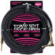 ERNIE BALL Cables instrument gaine tissée jack/jack coudé 3m noir