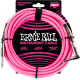 ERNIE BALL Cables instrument gaine tissée jack/jack coudé 5,5m rose