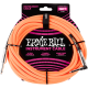 ERNIE BALL Cables instrument gaine tissée jack/jack coudé 5,5m orange