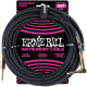 ERNIE BALL Cables instrument gaine tissée jack/jack coudé 5,5m noir