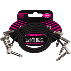 ERNIE BALL Cables instrument patch pack de 3 - coudé fin & plat - 30 cm