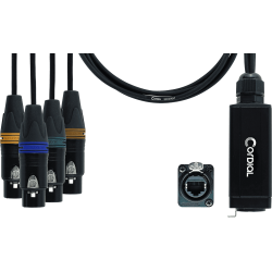 CORDIAL Adaptateur DMX - RJ45 4 XLR femelles 3 points 70 cm