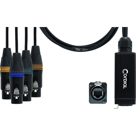 CORDIAL Adaptateur DMX - RJ45 4 XLR femelles 3 points 70 cm