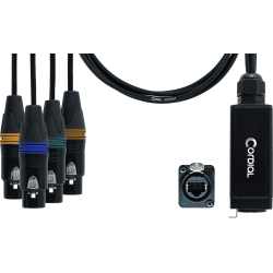 CORDIAL Adaptateur DMX - RJ45 4 XLR femelles 5 points 70 cm