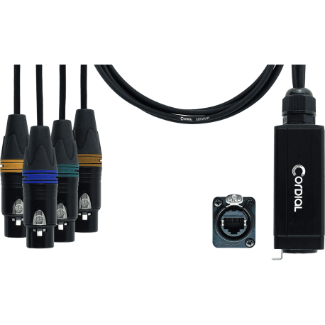 CORDIAL Adaptateur DMX - RJ45 4 XLR femelles 5 points 70 cm