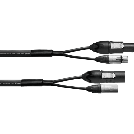 CORDIAL Câble DMX XLR 3 pts + Powercon True1 - 1,5m