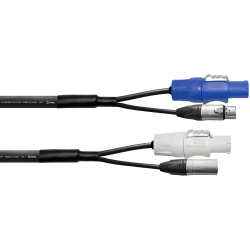 CORDIAL Câble DMX XLR 3 points + PowerCON 3 m