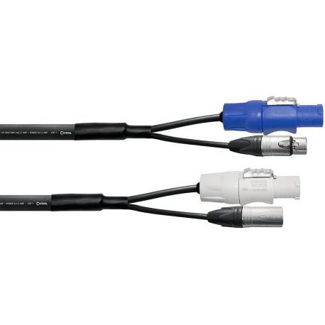 CORDIAL Câble DMX XLR 3 points + PowerCON 3 m