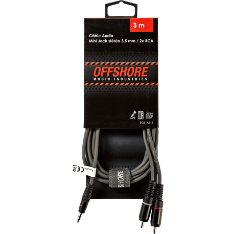 OFFSHORE Mini jack/2 RCA 3m