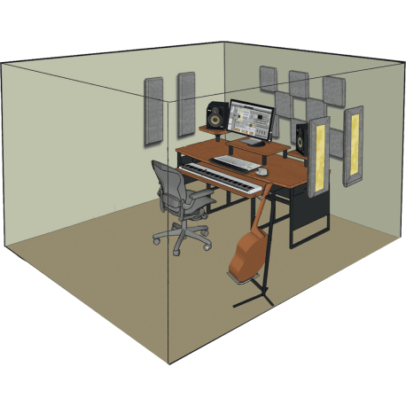 PRIMACOUSTIC Kit de traitement acoustique pour 9 m² gris