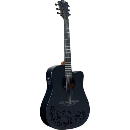 LâG Skullture dreadnought cutaway electro noir satin