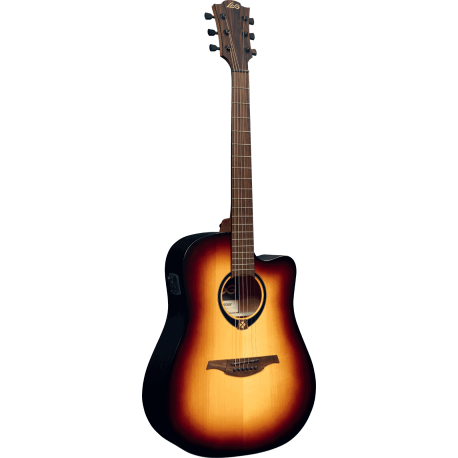 LâG Dreadnought cutaway electro brown burst