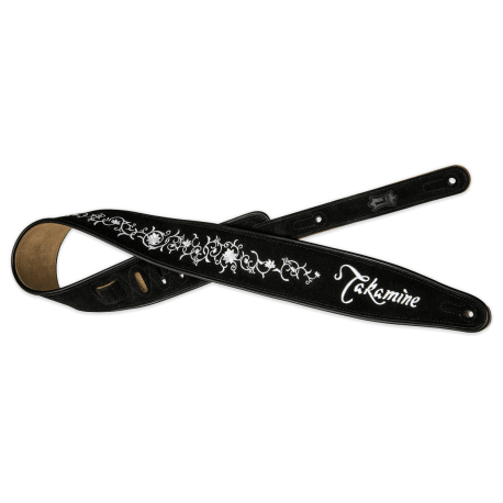 TAKAMINE STRAP-BKFL black flowers