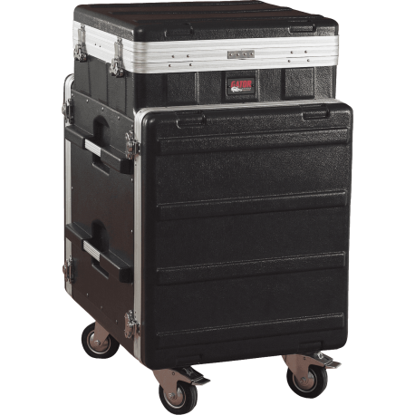GATOR Polyéthylène 19" GRC 10 U pour le top et 12 U pour le côté avec des roulettes