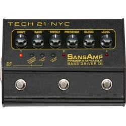 TECH21 SansAmp Programmable Bass Driver DI - Pédale de préampli pour basse