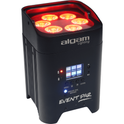 ALGAM LIGHTING PAR sur batterie 6 LED 12W RGBWAUV IR et DMX sans-fil