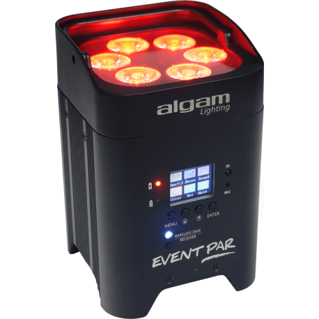 ALGAM LIGHTING PAR sur batterie 6 LED 12W RGBWAUV IR et DMX sans-fil