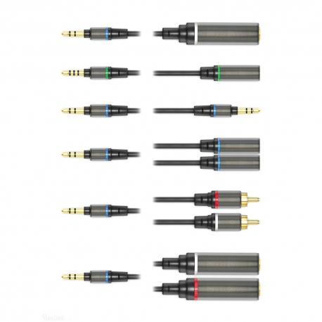IK MULTIMEDIA iLine Mobile Music Cable Kit - collection de 6 câbles audio haute qualité pour appareils mobiles