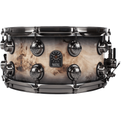 NATAL Caisse claire Mappa Burl 14 x 7" Black Smoked Gloss