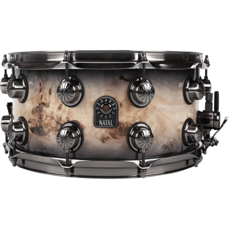 NATAL Caisse claire Mappa Burl 14 x 7" Black Smoked Gloss