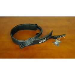 DV MARK STRAP M DV BLACK - Sangle en cuir largeur 65mm - logo DV MARK - couleur noire