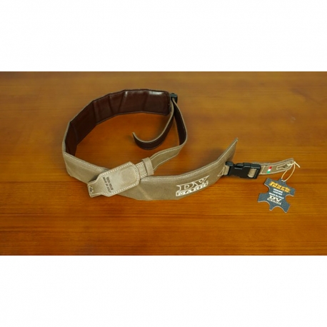 DV MARK STRAP M DV BROWN - Sangle en cuir largeur 65mm - logo DV MARK - couleur brune