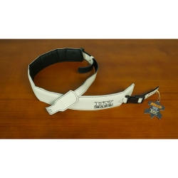 DV MARK STRAP M DV WHITE - Sangle en cuir largeur 65mm - logo DV MARK - couleur blanche