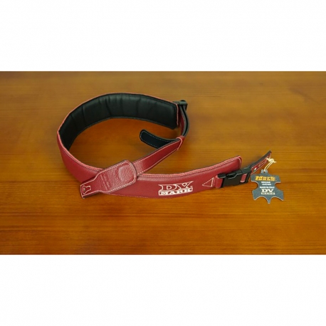 DV MARK STRAP M DV BORDEAUX - Sangle en cuir largeur 65mm - logo DV MARK - couleur Bordeaux