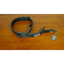 DV MARK STRAP S DV BLACK - Sangle en cuir largeur 55mm - logo DV MARK - couleur noire