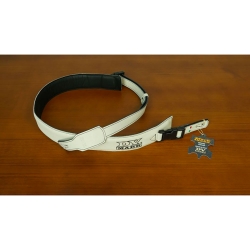 DV MARK STRAP S DV WHITE - Sangle en cuir largeur 55mm - logo DV MARK - couleur Blanche