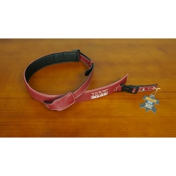 DV MARK STRAP S DV BORDEAUX - Sangle en cuir largeur 55mm - logo DV MARK - couleur Bordeaux