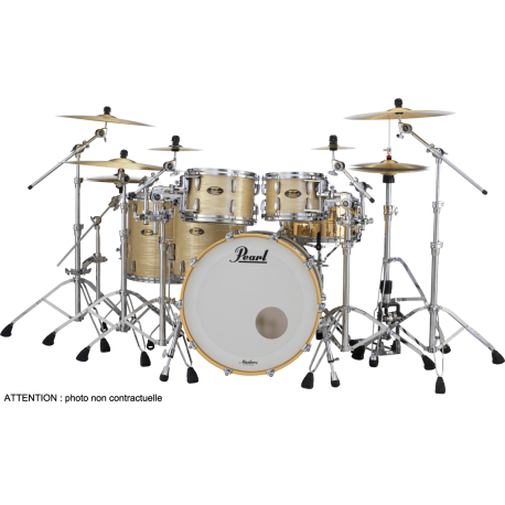 PEARL MASTER MAPLE GUM ROCK 3 FUTS PLATINIUM GOLD OYSTER
