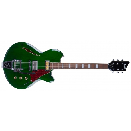 SUPRO 2054BGB7 Conquistador - Guitare électrique semi acoustique - finition verte