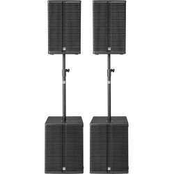 HK AUDIO 2 L3-115FA, 2 LSUB-1800A, housses + mâts
