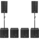 HK AUDIO 2 L3-112FA, 4 LSUB-1500A, housses + mâts