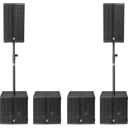 HK AUDIO 2 L3-112FA, 4 LSUB-1500A, housses + mâts