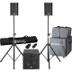 HK AUDIO Système amplifié avec pack de stands, câbles hp + trolley