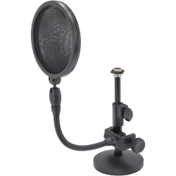 SAMSON MD2/PS05 - Bundle support de micro table embase métal 10 cm + Filtre anti-pop 12cm sur flexible 18,5cm