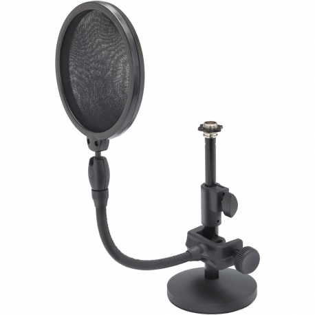 SAMSON MD2/PS05 - Bundle support de micro table embase métal 10 cm + Filtre anti-pop 12cm sur flexible 18,5cm