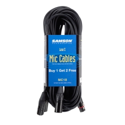 SAMSON MC18 - Câble XLR-XLR - 5,5 mètres - set de 3 pièces
