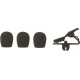 SHURE 3 bonnettes noires et pince micro pour MX153