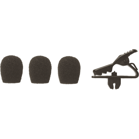 SHURE 3 bonnettes noires et pince micro pour MX153