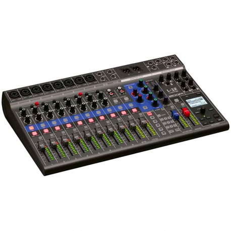 ZOOM L-12 LIVETRACK - Console mixage 12 voies - 5 mixages casques individuels - enregistreur multipiste et interface audio