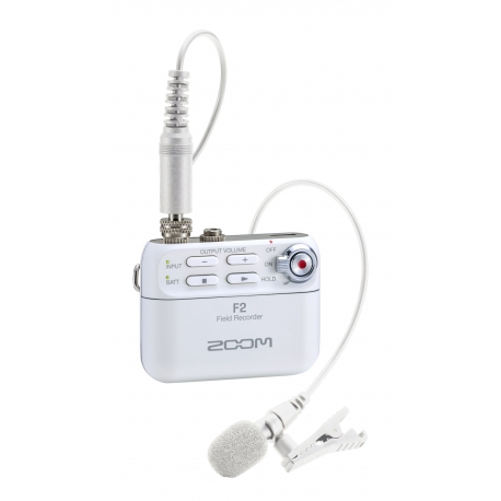 ZOOM F2/W - Enregistreur 32-bit - livré avec microphone lavalier - Couleur white